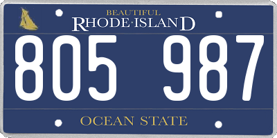RI license plate 805987