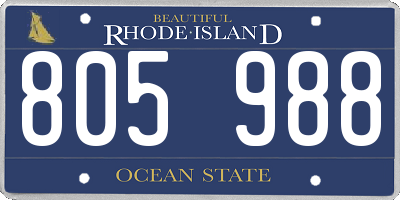 RI license plate 805988