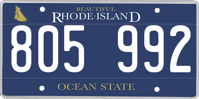 RI license plate 805992