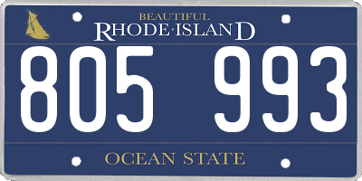 RI license plate 805993