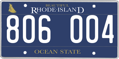 RI license plate 806004