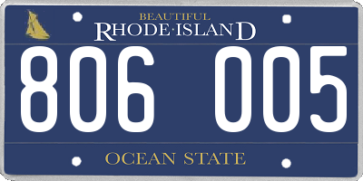 RI license plate 806005