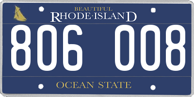 RI license plate 806008