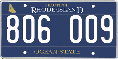RI license plate 806009