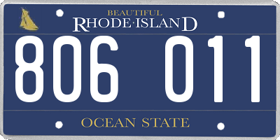 RI license plate 806011