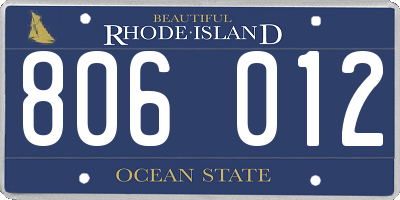 RI license plate 806012