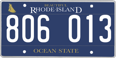RI license plate 806013