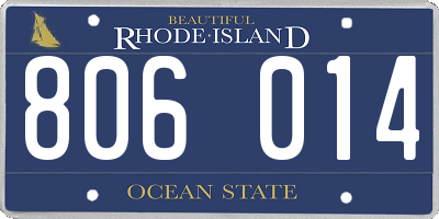 RI license plate 806014