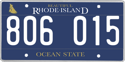 RI license plate 806015