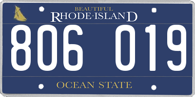 RI license plate 806019
