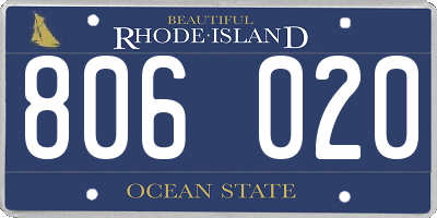RI license plate 806020