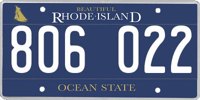RI license plate 806022