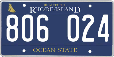 RI license plate 806024