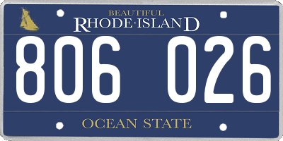RI license plate 806026