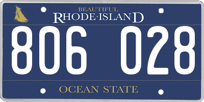RI license plate 806028