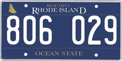 RI license plate 806029