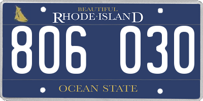 RI license plate 806030
