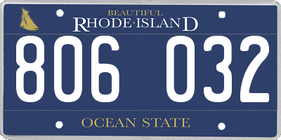 RI license plate 806032