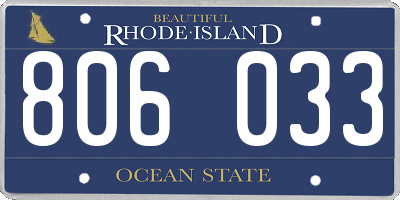 RI license plate 806033