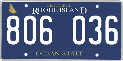 RI license plate 806036