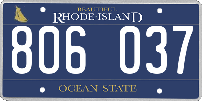 RI license plate 806037