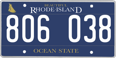 RI license plate 806038