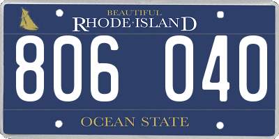 RI license plate 806040