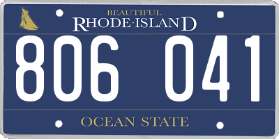 RI license plate 806041