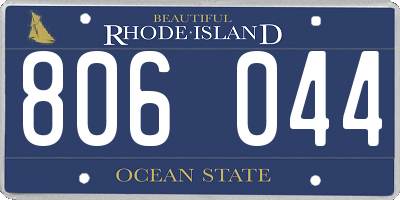 RI license plate 806044