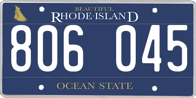 RI license plate 806045