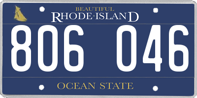 RI license plate 806046