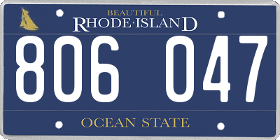 RI license plate 806047