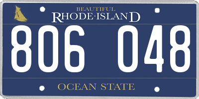 RI license plate 806048