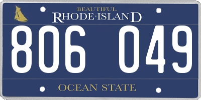 RI license plate 806049