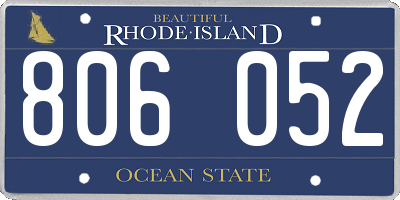 RI license plate 806052