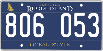 RI license plate 806053