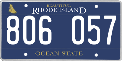 RI license plate 806057