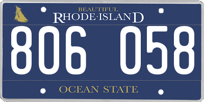 RI license plate 806058