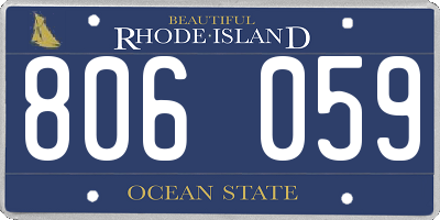 RI license plate 806059