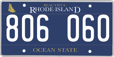 RI license plate 806060