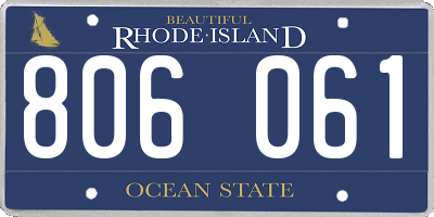 RI license plate 806061