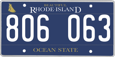 RI license plate 806063