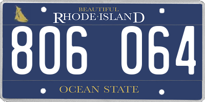 RI license plate 806064