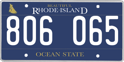 RI license plate 806065
