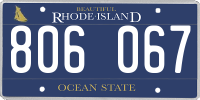 RI license plate 806067