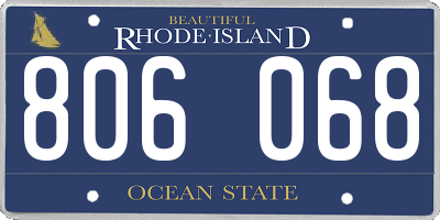 RI license plate 806068