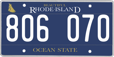 RI license plate 806070