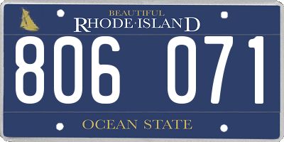 RI license plate 806071