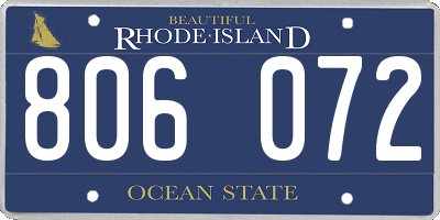 RI license plate 806072