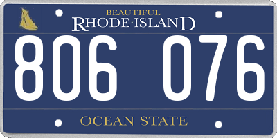 RI license plate 806076